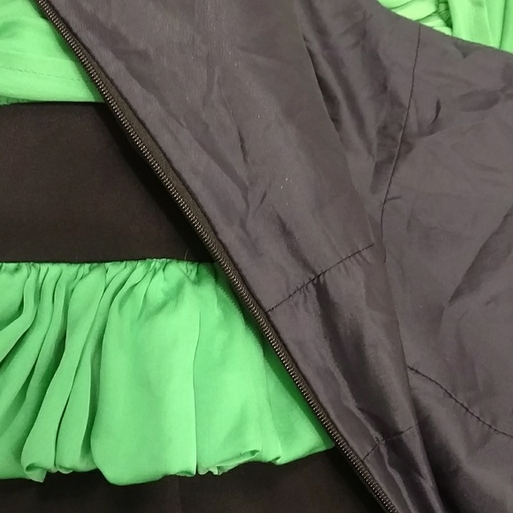 Veronica Moncho Lobo Silk Dress Emerald Green & Black Elegant Designer Sample - Picture 8 of 8